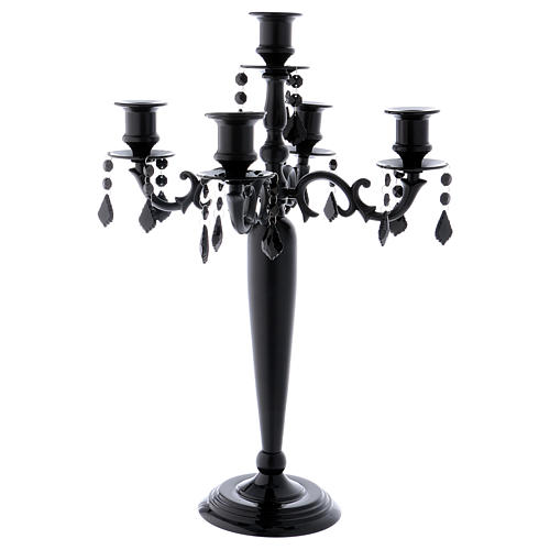 Black candle holder 5 branches 55 cm, nickel 3
