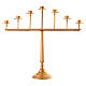 STOCK Menorah 7 branch candle holder in golden brass s1