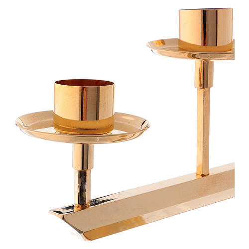 STOCK Candelabro a sette fiamme in ottone dorato 2