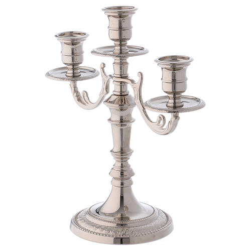 3 branch candle holder in brass, silver 4