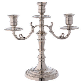 Candle holder three flame in silver-plated brass