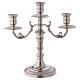 Candle holder three flame in silver-plated brass s1