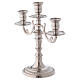 Candle holder three flame in silver-plated brass s4