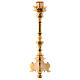 Candle holder in golden brass with tripod base s1