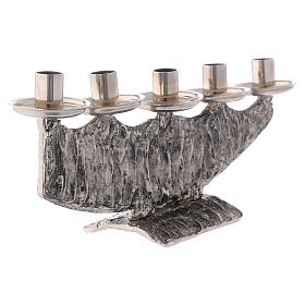 Candélabres: STOCK Chandelier 5 flammes laiton moulé argenté