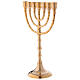 Candelabra Menorah 7 flame in polished golden brass s3
