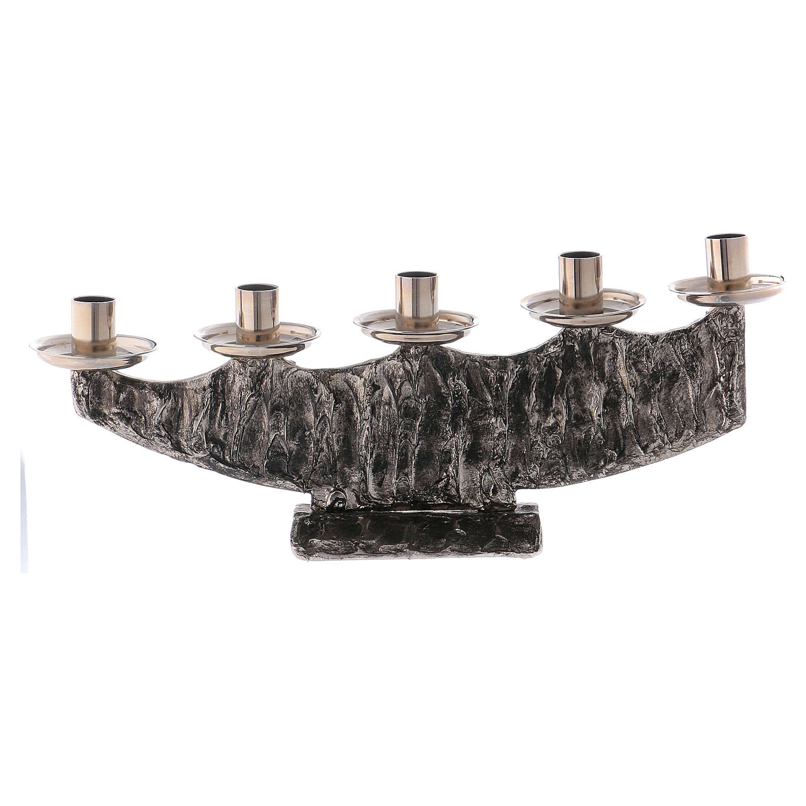 STOCK 5 branch candle holder in fused brass online sales on HOLYART.co.uk