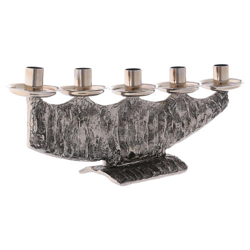 STOCK 7 branch candle holder in fused brass 2