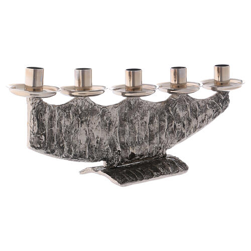 STOCK Cast silver-plated brass candelabra 5 lights 2
