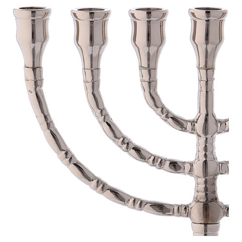 Menorah candle holder with 7 flames in silver-plated brass 25 cm 2