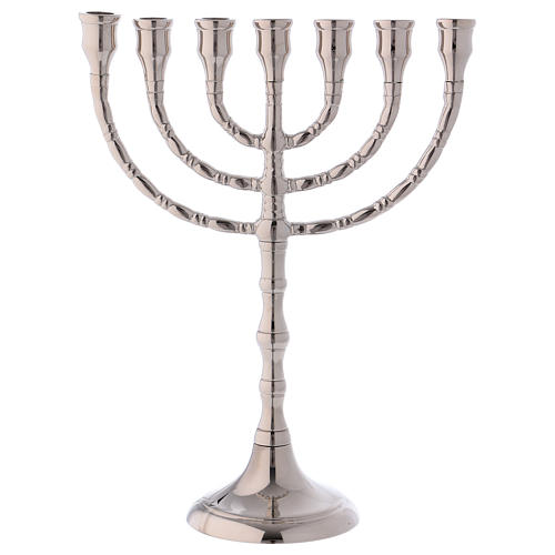 Menorah candle holder with 7 flames in silver-plated brass 25 cm 4
