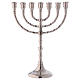 Menorah candle holder with 7 flames in silver-plated brass 25 cm s1