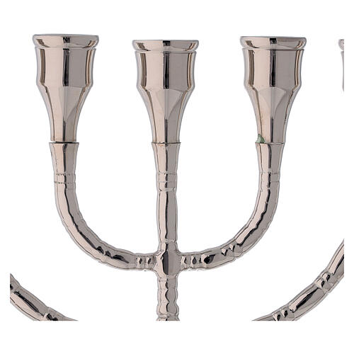 Menorah candle holder 7 flames silver plated brass 30 cm 2