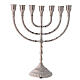 Menorah candle holder 7 flames silver plated brass 30 cm s1