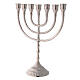 Menorah candle holder 7 flames silver plated brass 30 cm s3