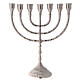 Menorah candle holder 7 flames silver plated brass 30 cm s4