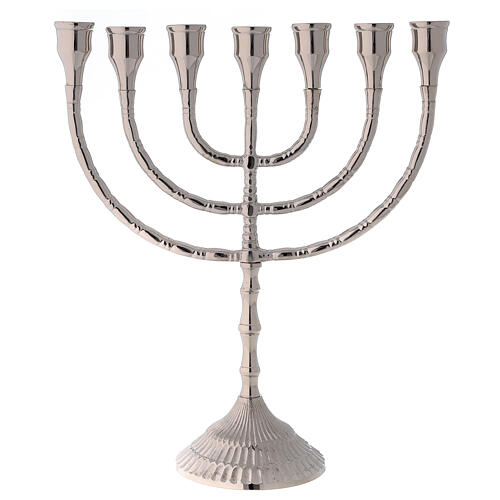 Candelabra menorah 7 flame, in silver-plated brass 30 cm 4