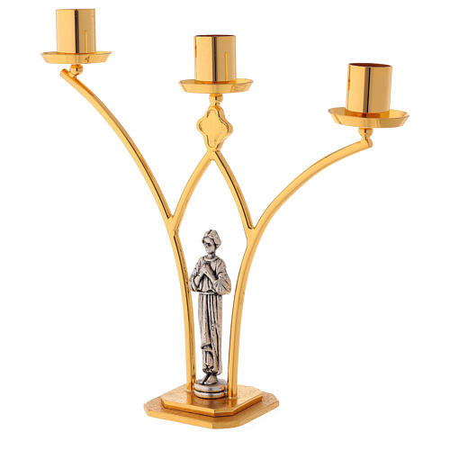 Brass altar lamp with 3 flames h. 30 cm 3