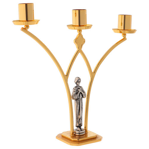 Brass altar lamp with 3 flames h. 30 cm 4
