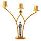 Brass altar lamp with 3 flames h. 30 cm s1