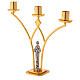 Brass altar lamp with 3 flames h. 30 cm s3