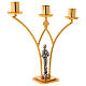 Brass altar lamp with 3 flames h. 30 cm s4