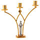 Brass altar lamp with 3 flames h. 30 cm s5