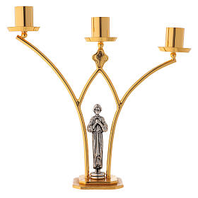 Canteen lamp in brass, 3 flame h. 30 cm