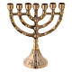 Menorah, seven-branch candelabrum, gold plated brass, h 11 cm s1