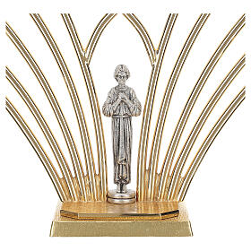 Altar brass candelabrum, 11 arms, saint's statue, h 30 cm