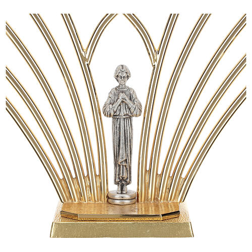 Altar brass candelabrum, 11 arms, saint's statue, h 30 cm 2