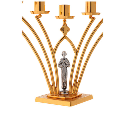 Altar brass candelabrum, 7 arms, h 35 cm 2
