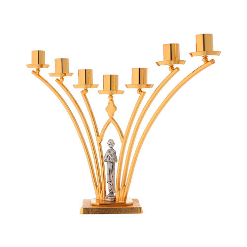 Altar brass candelabrum, 7 arms, h 35 cm 3