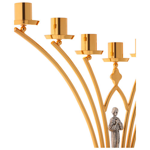 Altar brass candelabrum, 7 arms, h 35 cm 4