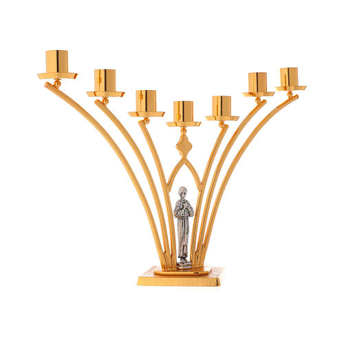 Altar brass candelabrum, 7 arms, h 35 cm 5