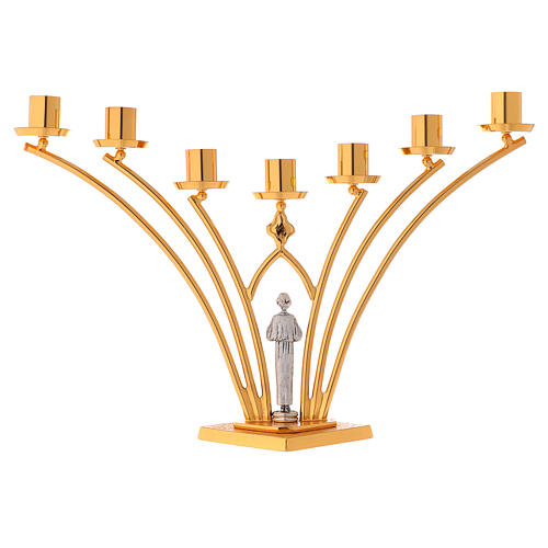 Altar brass candelabrum, 7 arms, h 35 cm 7