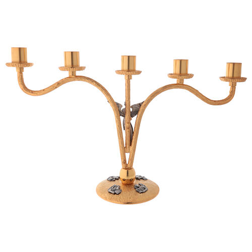 3 branch candle holder Empire style brass
