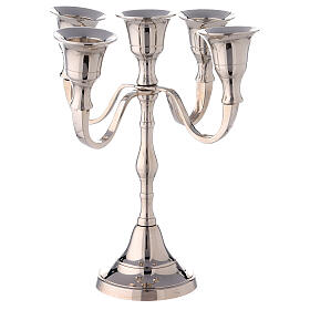 Five light candelabra of nickel-plated brass h 7 in