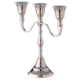 Three light candelabra of nickel-plated brass 1 in