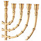Hanukkah 9 armiger Armleuchter aus vergoldetem Messing, 32 cm hoch s2