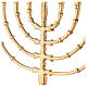 Hanukkah 9 armiger Armleuchter aus vergoldetem Messing, 32 cm hoch s5