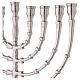 Hanukkah 9 armiger Armleuchter aus vernickeltem Messing, 32 cm hoch s2