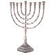 Hanukkah 9 armiger Armleuchter aus vernickeltem Messing, 32 cm hoch s3