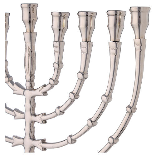 Nickel-plated brass Hannukiah 9 branches h 12 1/2 in 2
