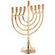Chanukkah candelabro latón dorado 9 brazos h 21,5 cm s3