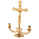 Two-armed candlestick in golden brass Double cross 26x32x9.5 cm s3