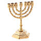 Menorah candelabrum, golden brass, 7 flames, h 13 cm s3
