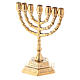Menorah golden brass candelabra 7 flames h 13 cm s2