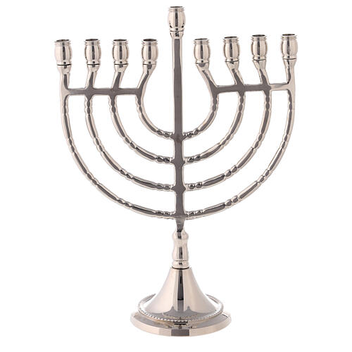 Hanukkiah, nine-branched candelabrum, silver-plated brass, h 21.5 cm 4
