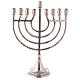 Brass menorah Hanukkah 9 branched h 21.5 cm silver-plated brass s1